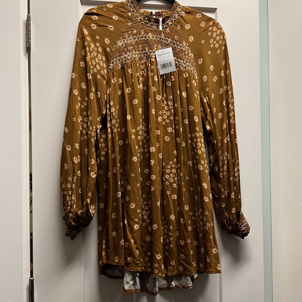 BRAND NEW FREE PEOPLE MOCK NECK BOHO DRESS